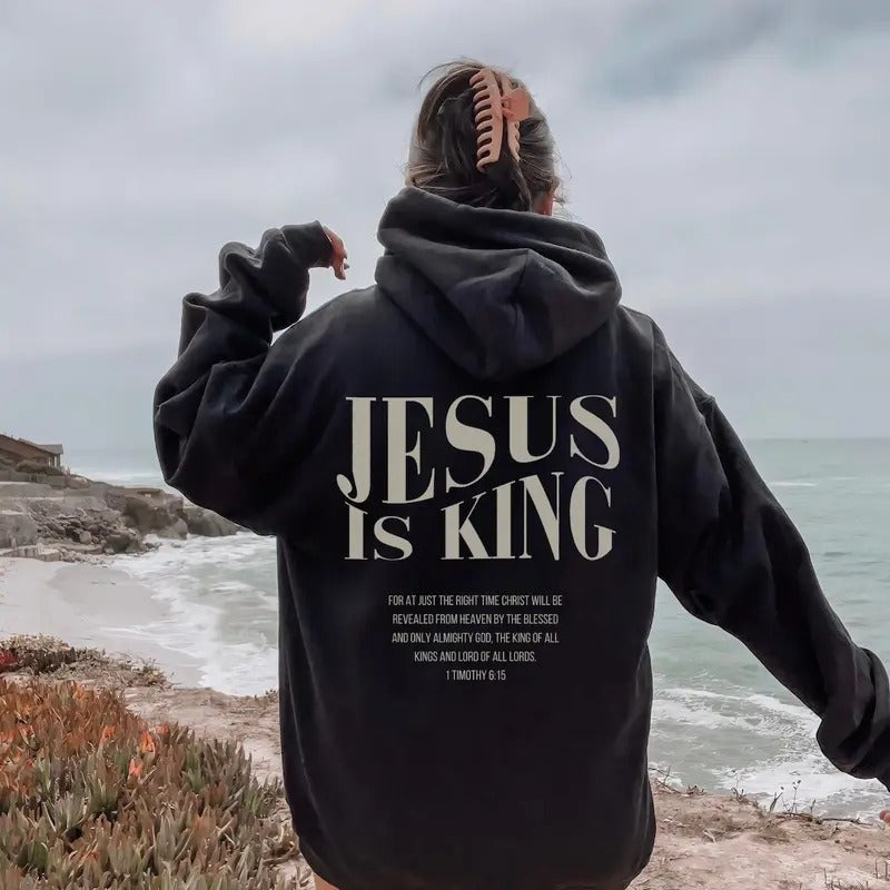 Jesus is King Sweatshirt Menswear Soft Stylish Breathable Tops Shirt Hoodie | PrintMintTees.com