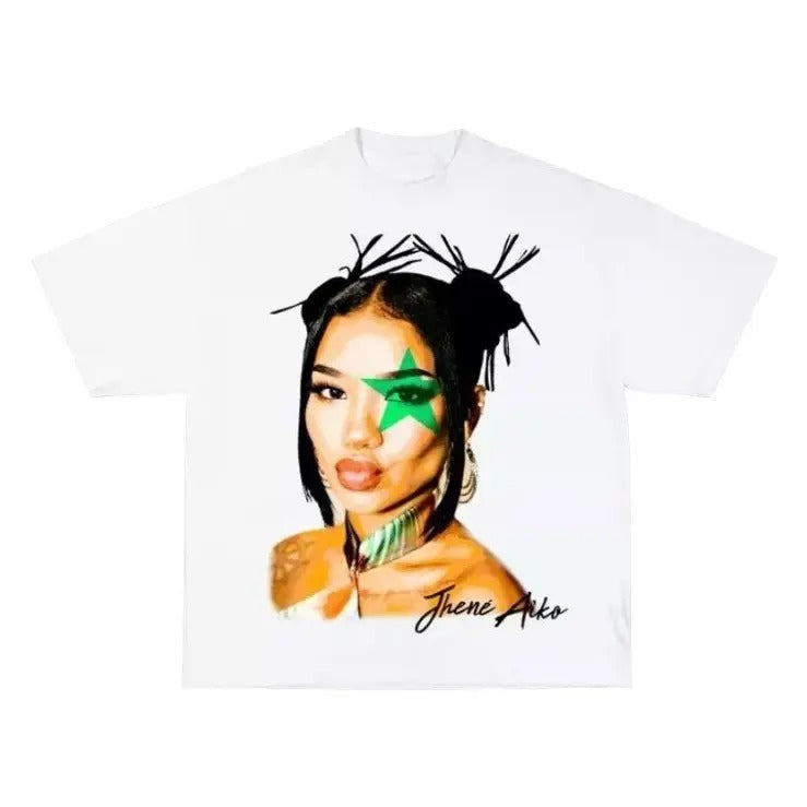 Jhene Aiko Green Star Graphic Tee Big Face Shirt Hoodie Sweatshirt | PrintMintTees.com