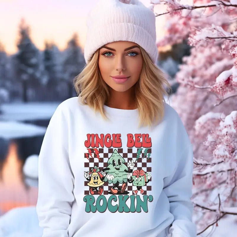 Jingle Bell Rockin' Crewneck Sweatshirt T-Shirts, Hoodie | PrintMintTees.com