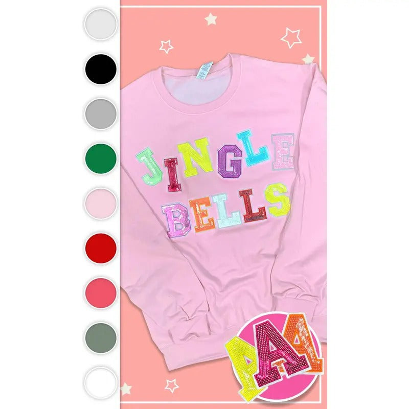 Jingle Bells Sequin Graphic Sweatshirt Shirt Hoodie | PrintMintTees.com