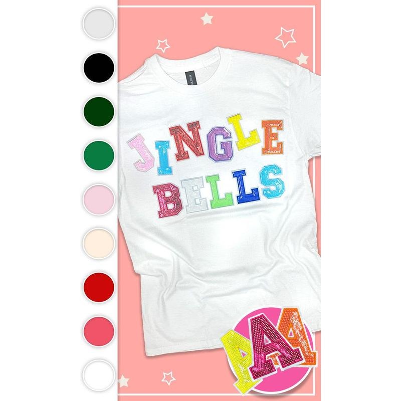 Jingle Bells Sequin Graphic T-Shirt Hoodie Sweatshirt | PrintMintTees.com