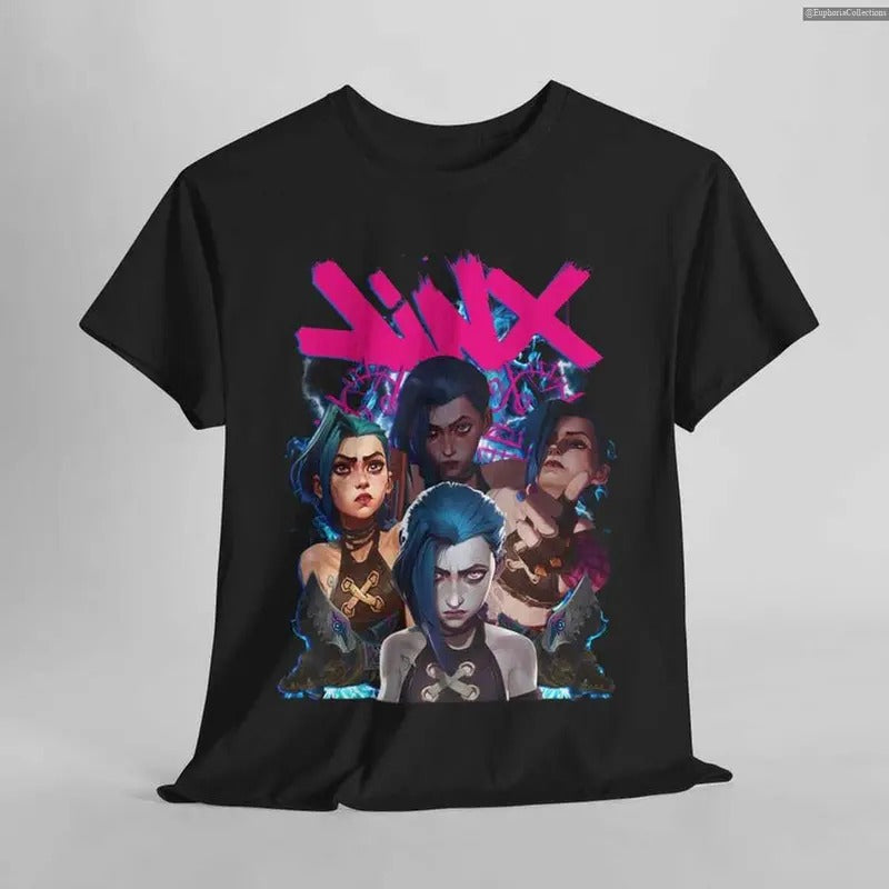Jinx Arcane League of Legends T-Shirt, Unisex Vintage Streetwear Anime Apparel Fan Merch, LOL Fan Gift , Global Trending...