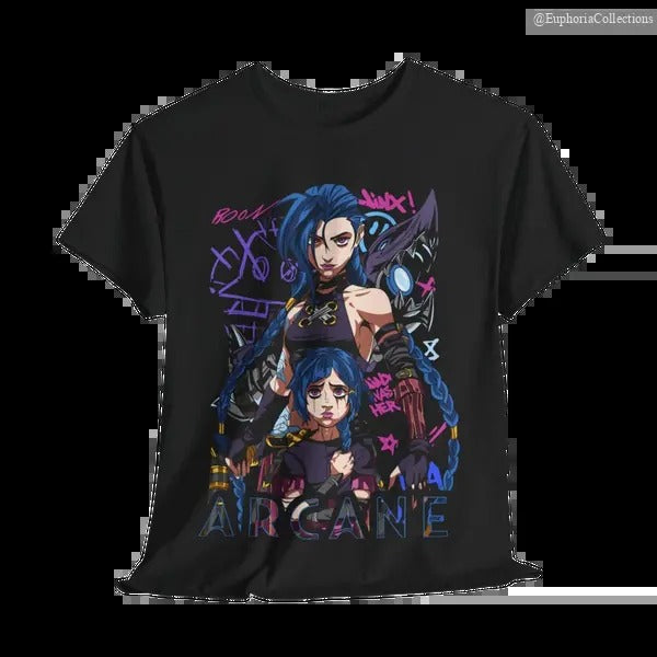 Jinx Arcane T-Shirt, Gaming Sweatshirt, LOL Shirt, Video Game Shirt , Global Trending Outfits Hoodie | PrintMintTees.com