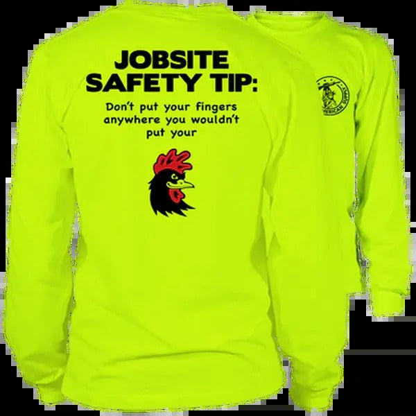 Jobsite Safety Long Sleeve High Visibility Work Cotton Poly Blend Blue Collar Jacket Polyester T-Shirts, Hoodie, Sweatshirt