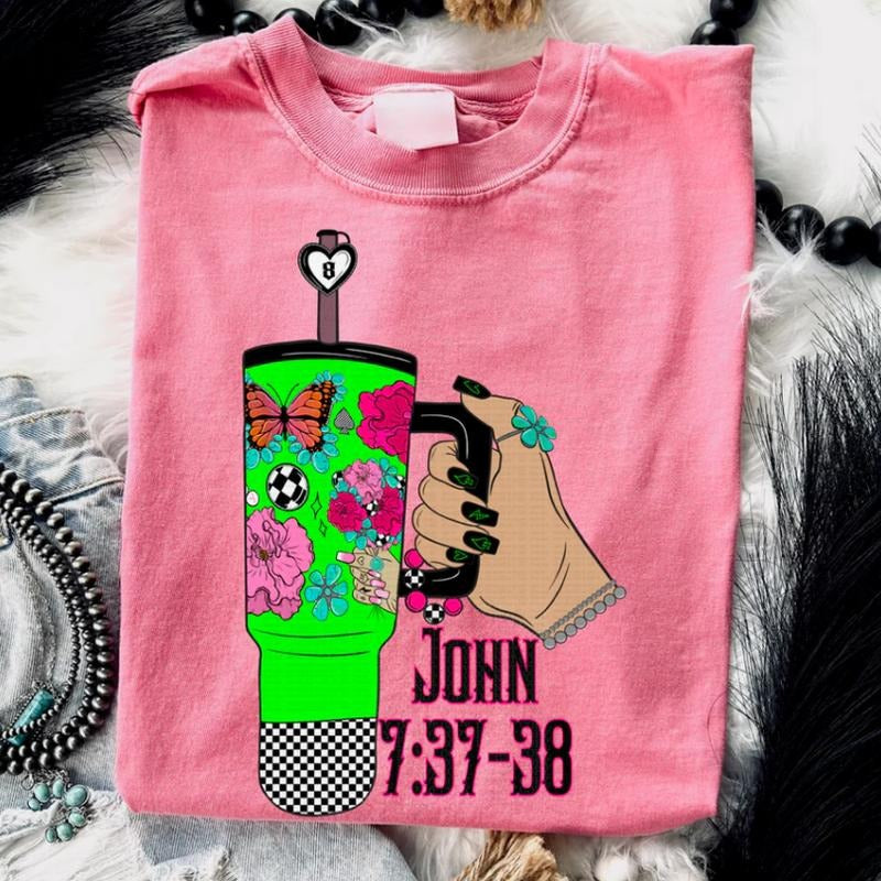 John 7:37-38 Verse Cup shirt, vintage western graphic tees, western outfits women, women's graphic tees, western...
