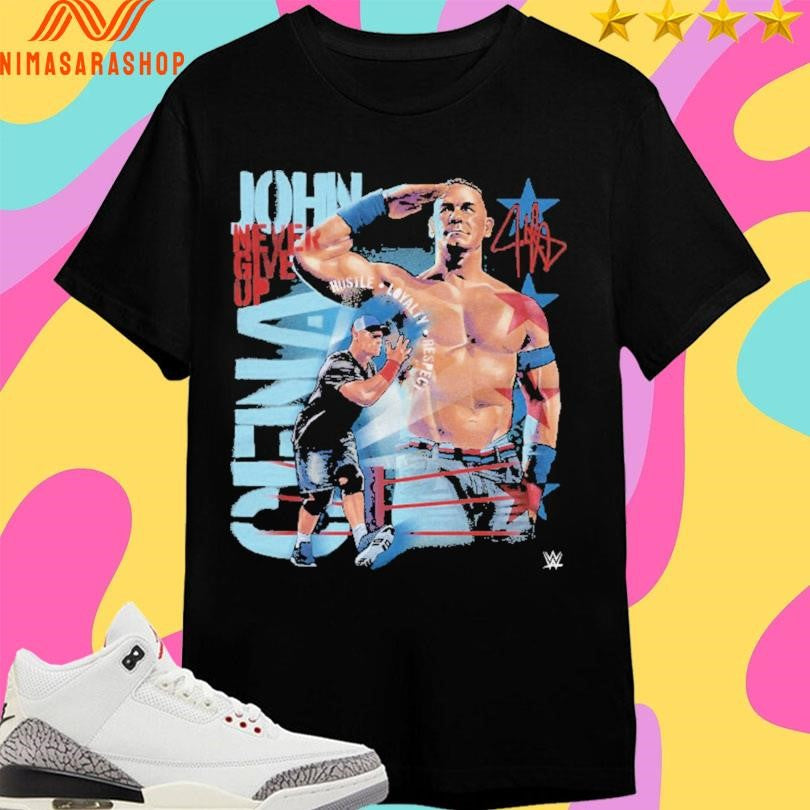 John Cena Never Give Up Salute Shirts