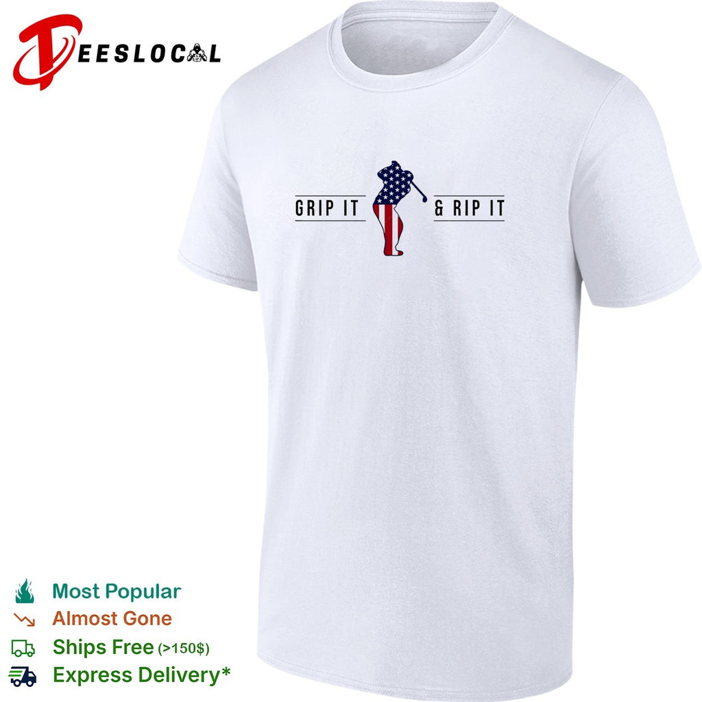 John Daly grip it and rip it patriotic Golf 4th of July Golfer graphic shirt