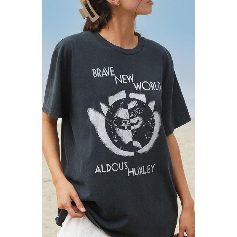 John Galt Women's Brave New World Penelope Oversized T-Shirt - Multicolor Hoodie, Sweatshirt | PrintMintTees.com