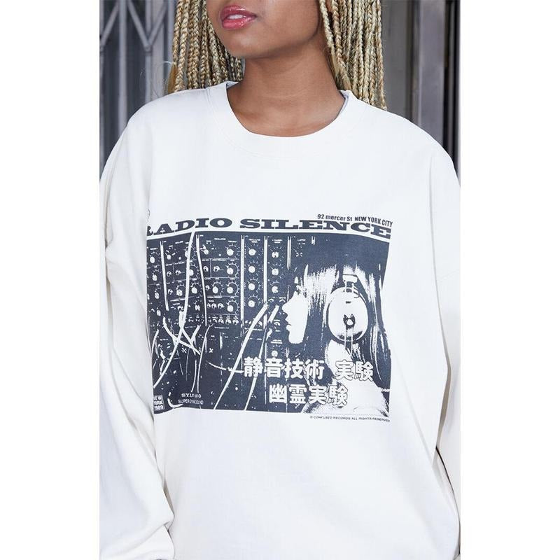 John Galt Women's Christy Radio Silence Crew Neck Sweatshirt T-Shirts, Hoodie | PrintMintTees.com