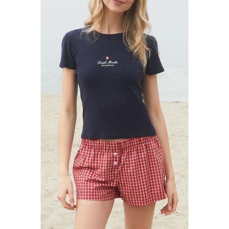 John Galt Women's Emma Saint Moritz Embroidered T-Shirt - Multicolor Hoodie, Sweatshirt | PrintMintTees.com