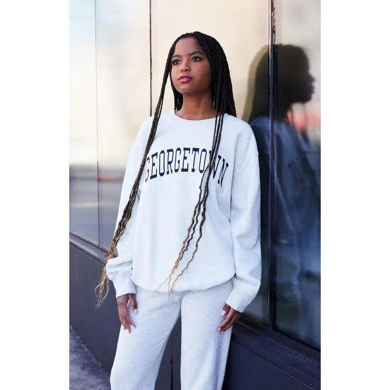 John Galt Women's Erica Georgetown Crew Neck Sweatshirt T-Shirts, Hoodie | PrintMintTees.com