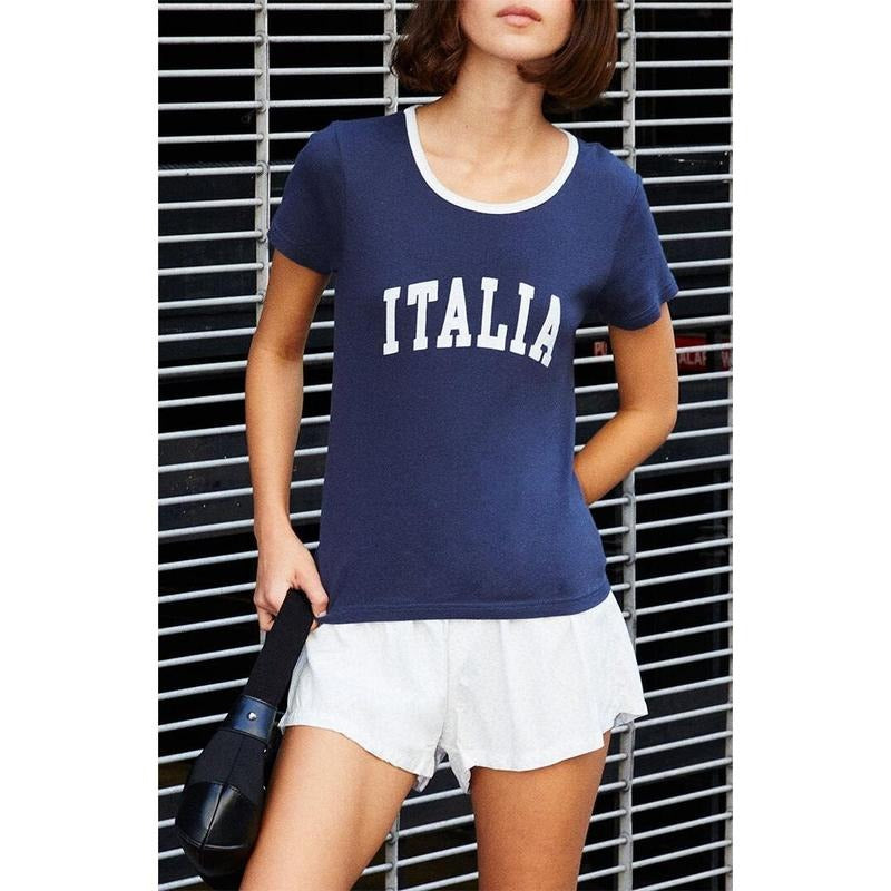 John Galt Hailie Italia Ringer Multicolor T-Shirts, Hoodie, Sweatshirt