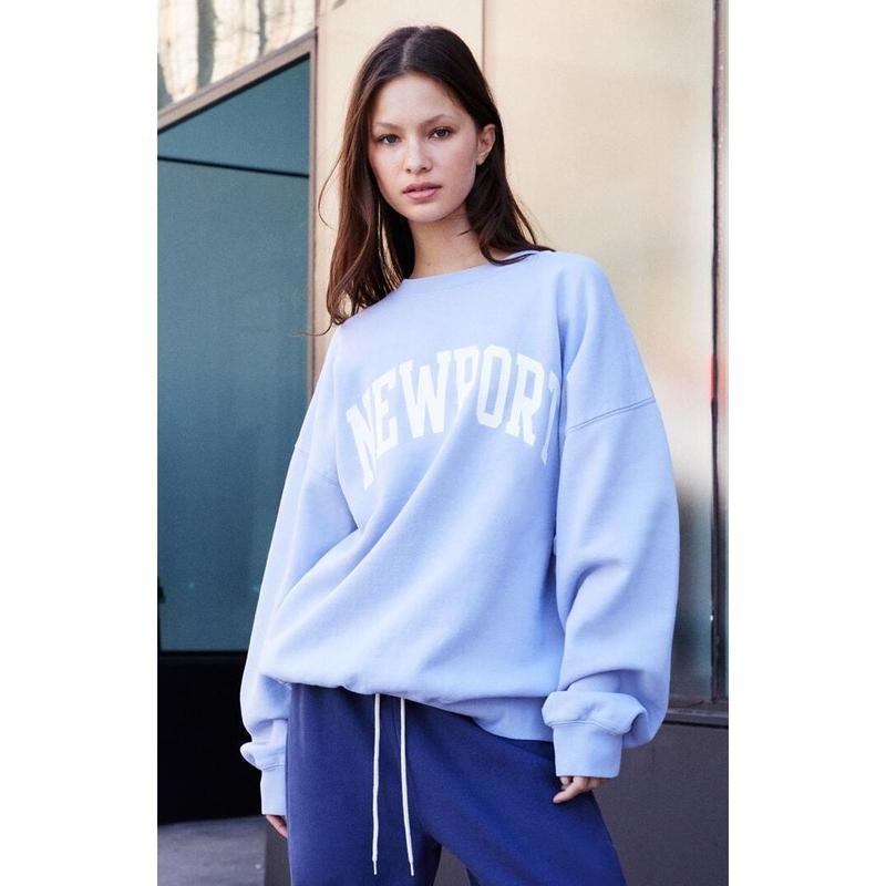 John Galt Women's Light Blue Erica Newport Crew Neck Sweatshirt T-Shirts, Hoodie | PrintMintTees.com