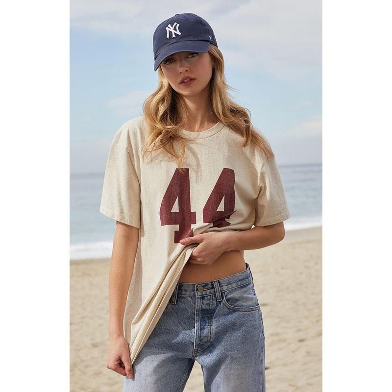 John Galt Women's Light Gray Penelope 44 Oversized T-Shirt - Multicolor Hoodie Sweatshirt | PrintMintTees.com