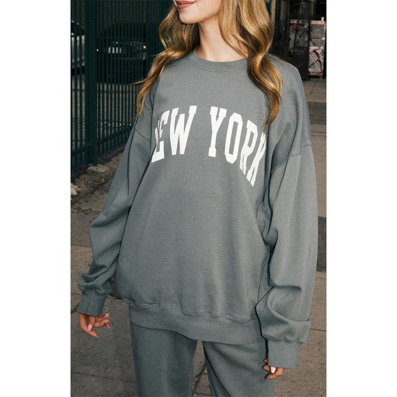 John Galt Women's New York Crew Neck Sweatshirt Shirt Hoodie | PrintMintTees.com