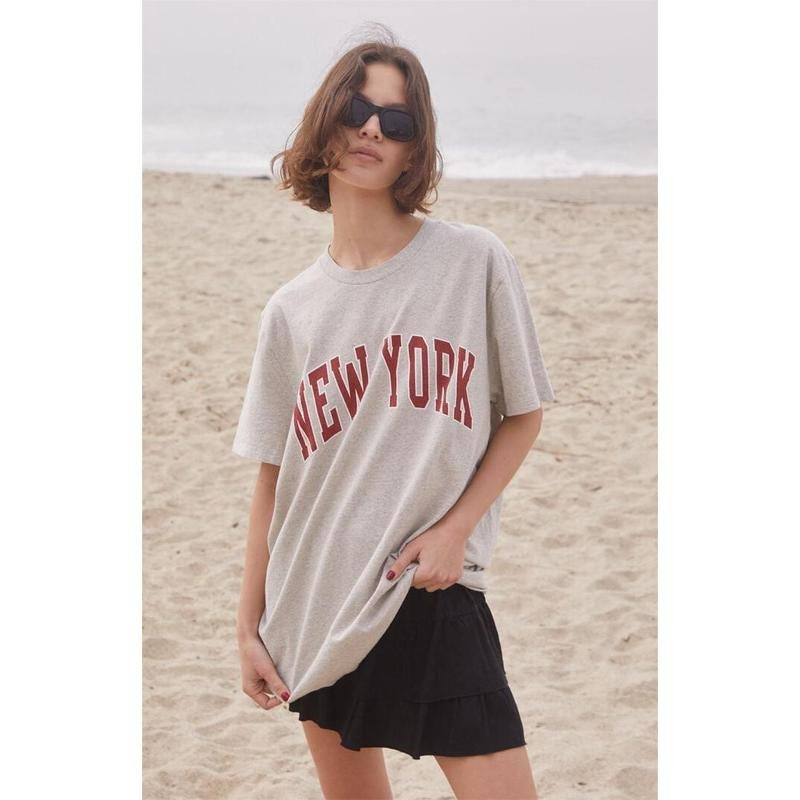John Galt Women's Penelope Red New York Oversized T-Shirt - Multicolor Hoodie, Sweatshirt | PrintMintTees.com