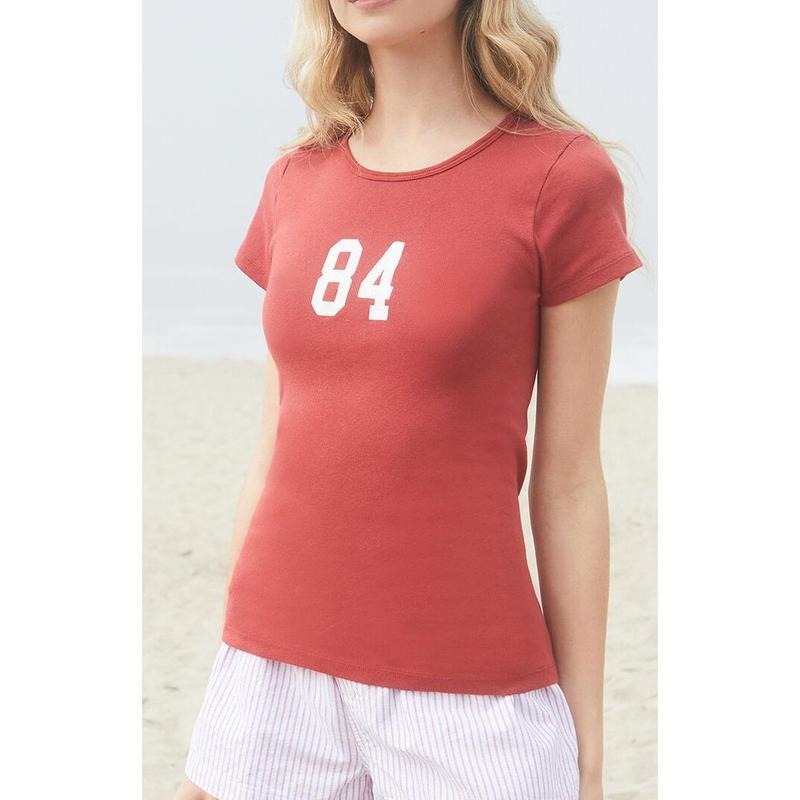 John Galt Women's Red Hailie 84 T-Shirt - Multicolor Hoodie, Sweatshirt | PrintMintTees.com