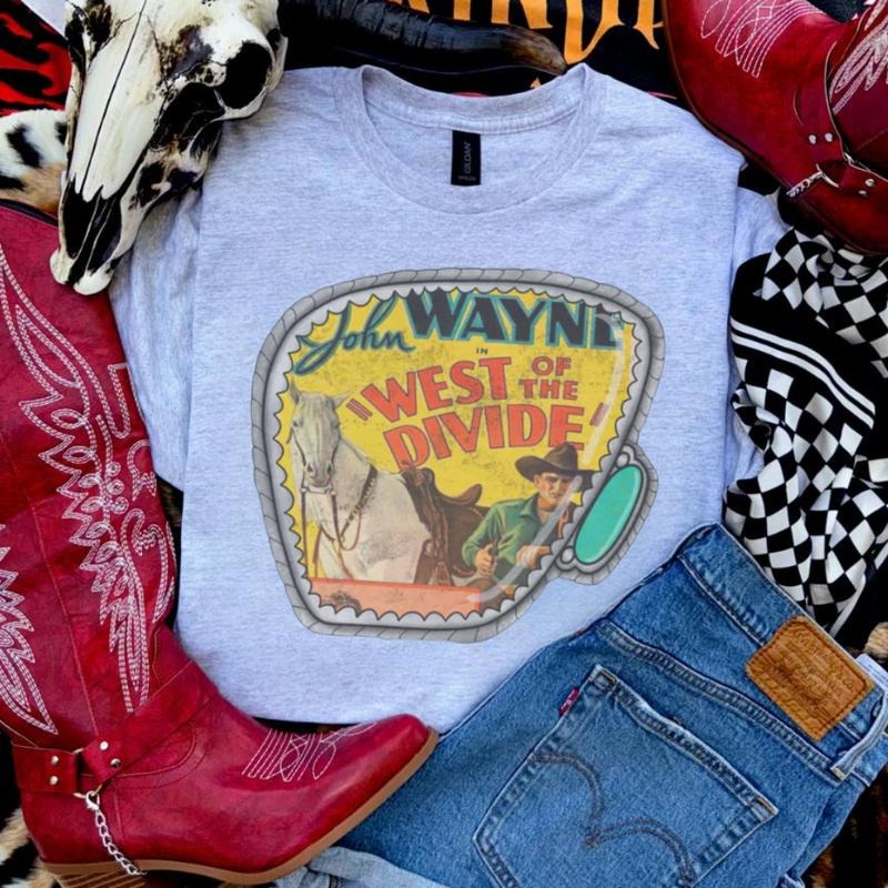 John Wayne Western Stone shirt, vintage western graphic tees, western outfits women, women's graphic tees, western...