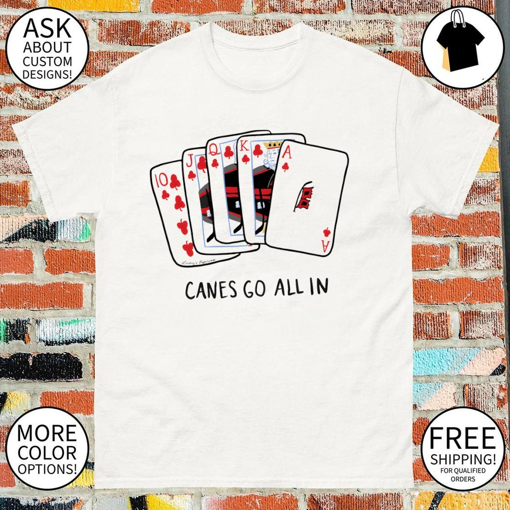 Carolina Hurricanes card canes go all in NHL Finals Game shirt