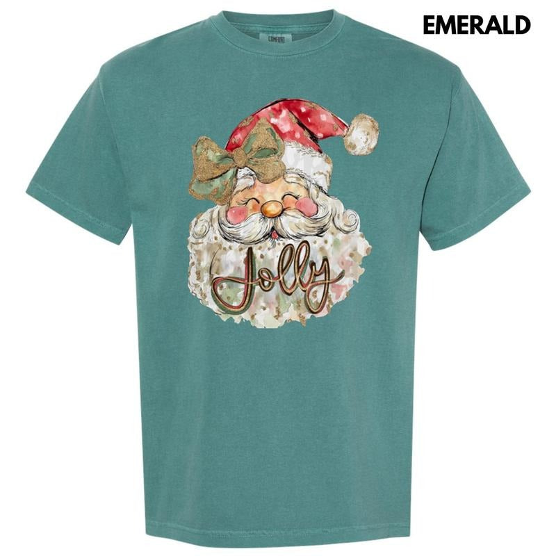 Jolly Smiling Santa Comfort Colors T-Shirt Hoodie, Sweatshirt | PrintMintTees.com