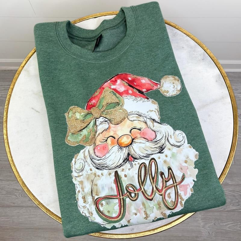 Jolly Smiling Santa Sweatshirt T-Shirts, Hoodie | PrintMintTees.com