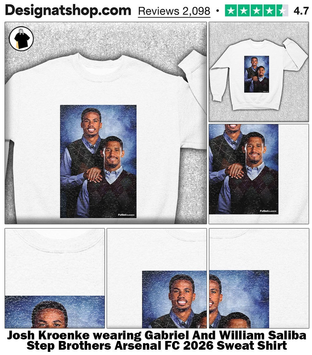 Josh Kroenke wearing Gabriel And William Saliba Step Brothers Arsenal FC 2026 shirt