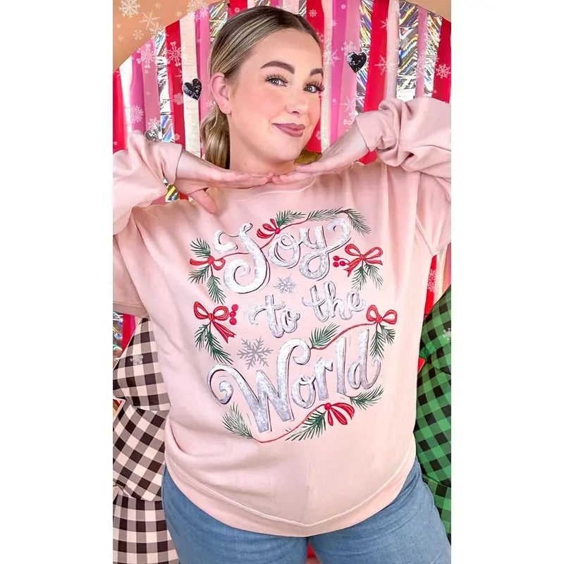 Joy To The World Christmas Graphic Sweatshirt Shirt Hoodie | PrintMintTees.com