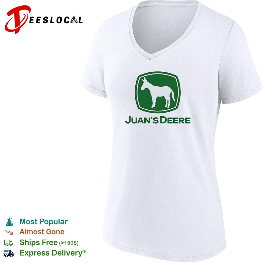 Juan’s Deere Tractor Farmer Donkey logo shirt