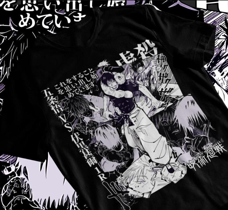 Jujutsu Kaisen Fushiguro Toji T-shirt Anime Horror Black White Short Sleeve Tee Menswear Top Hoodie Sweatshirt