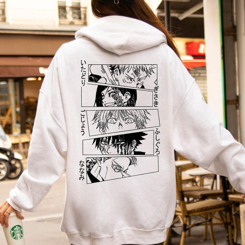 Jujutsu Kaisen Hoodie, Itadori Yuji, Gojo Satoru, Fushiguro Megumi & Nanami Kento Manga Panels