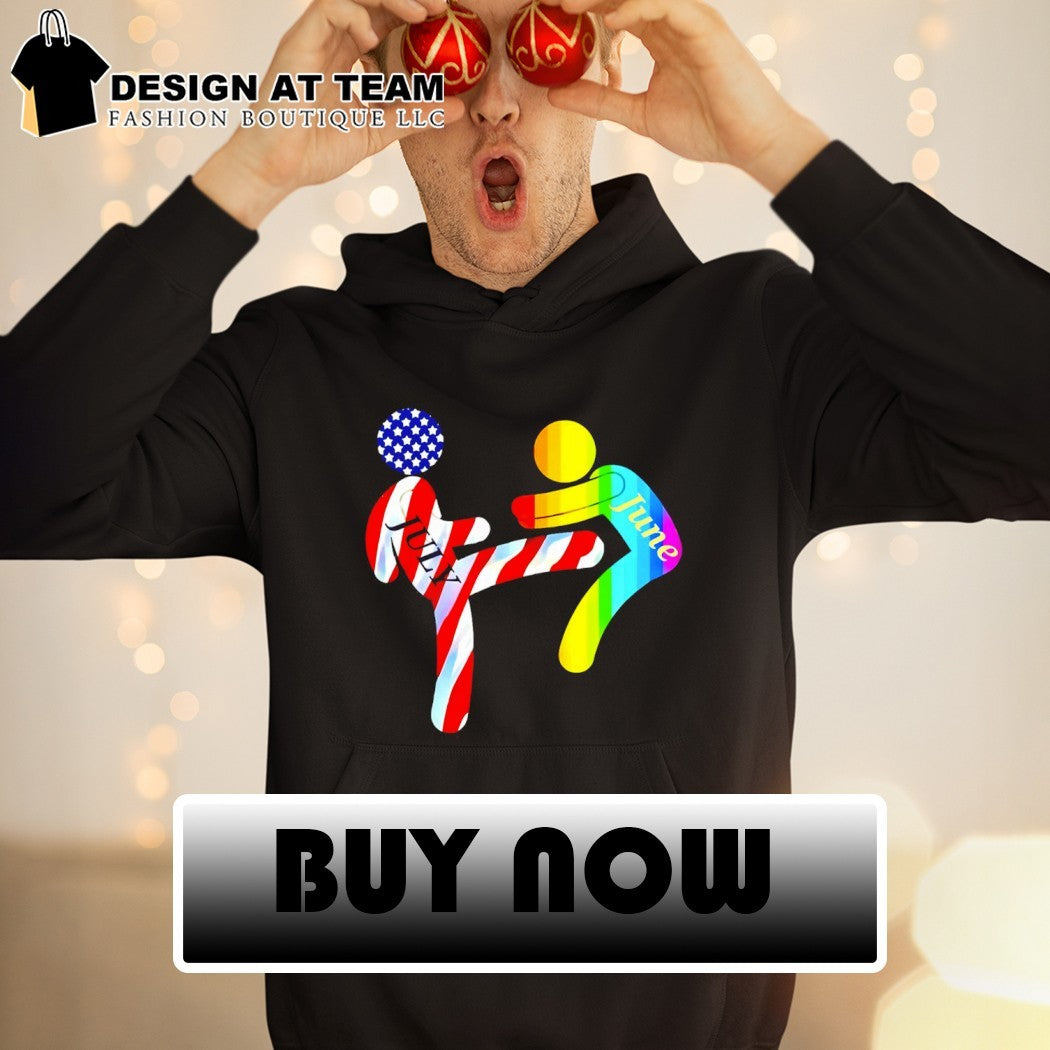 July Independence Kick June Pride Month shirt