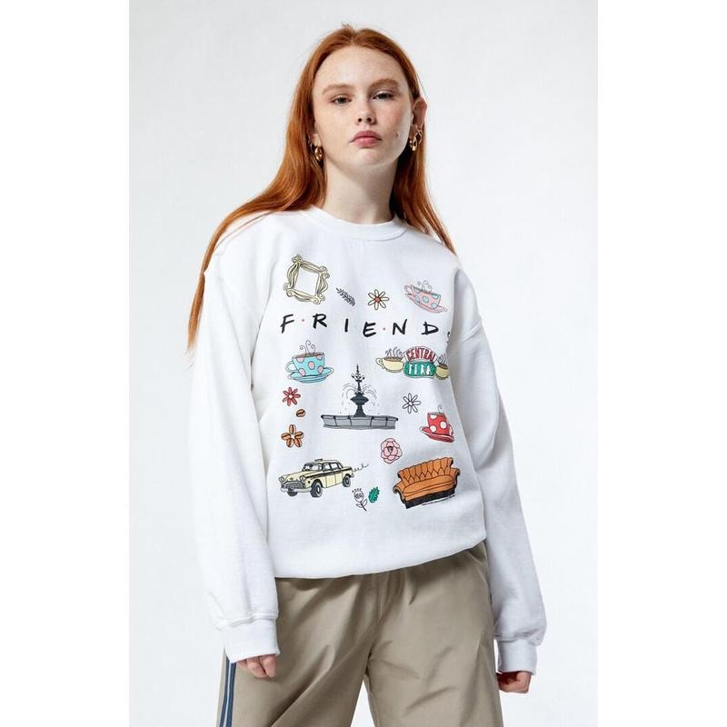 Junk Food Women's Friends Symbols Crew Neck Sweatshirt T-Shirts, Hoodie | PrintMintTees.com