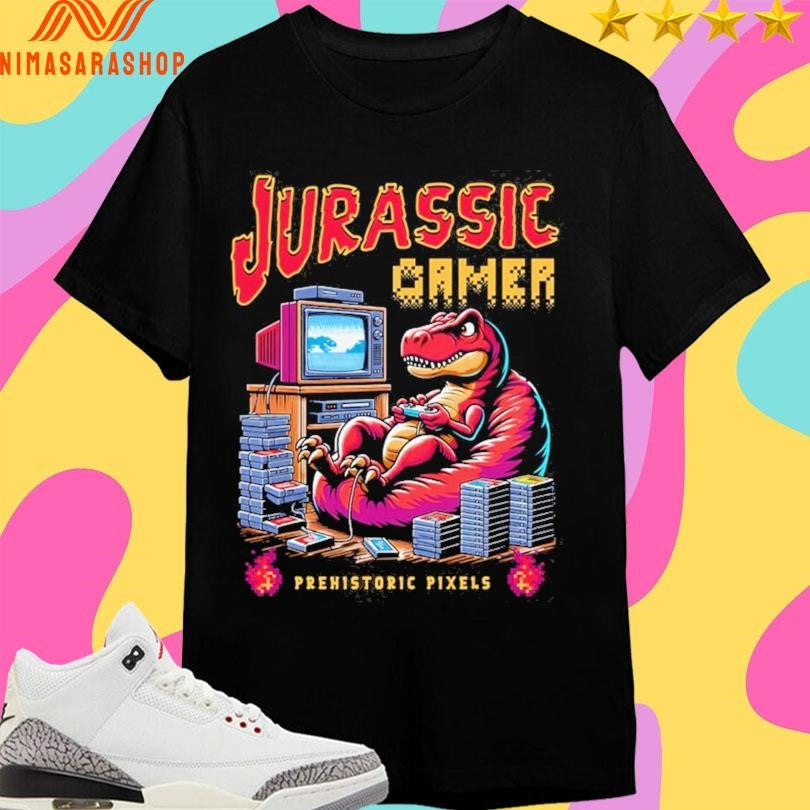 Jurassic Gamer Prehistoric Pixels Dinosaur Shirts