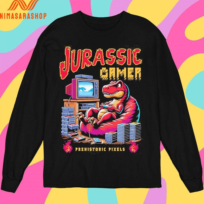Jurassic Gamer Prehistoric Pixels Dinosaur Shirts