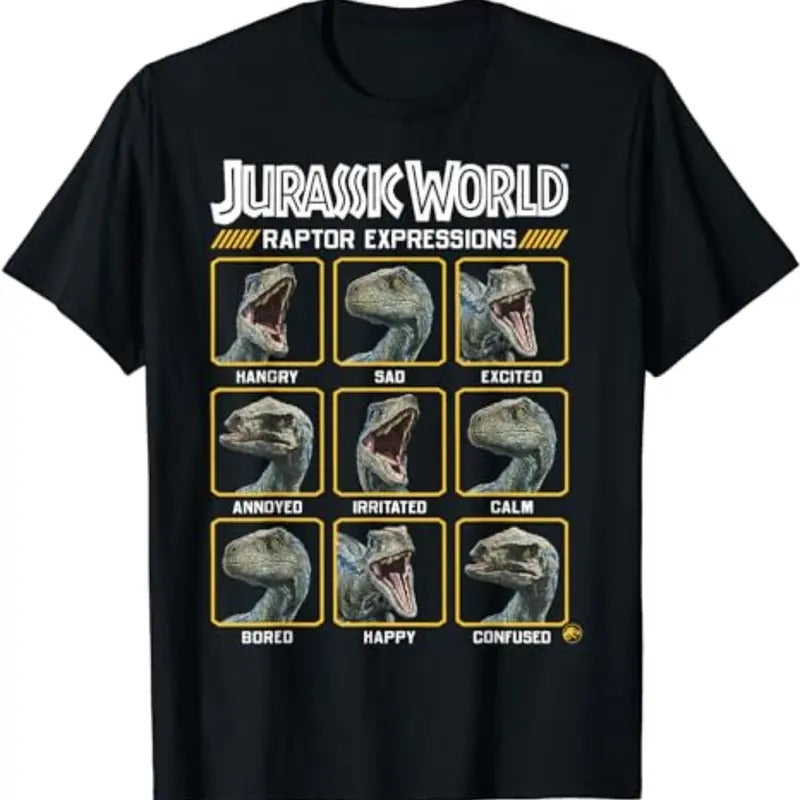 Jurassic World Two Blue Raptor Expressions Graphic T-Shirt Hoodie Sweatshirt | PrintMintTees.com