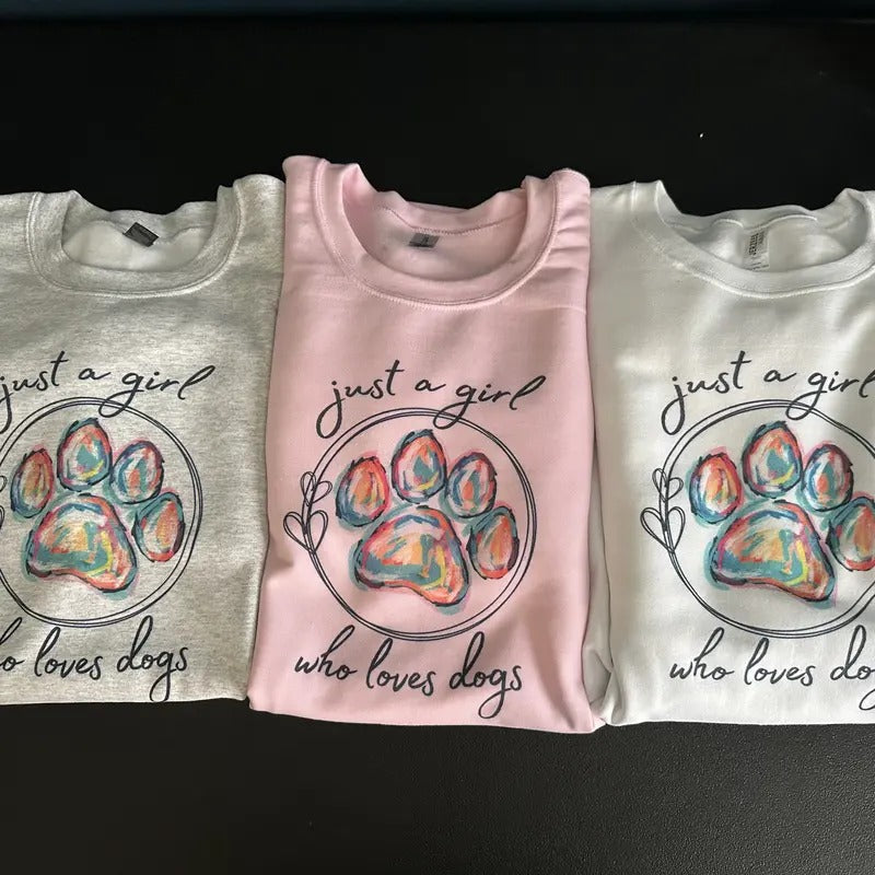 Just A Girl Who Loves Dogs Sweatshirt Shirt Hoodie | PrintMintTees.com