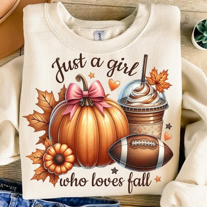 Just A Girl Who Loves Fall Sweatshirt, Pumpkin Sweater, Autumn Sweater, Trendy Fall Sweatshirt Shirt Hoodie