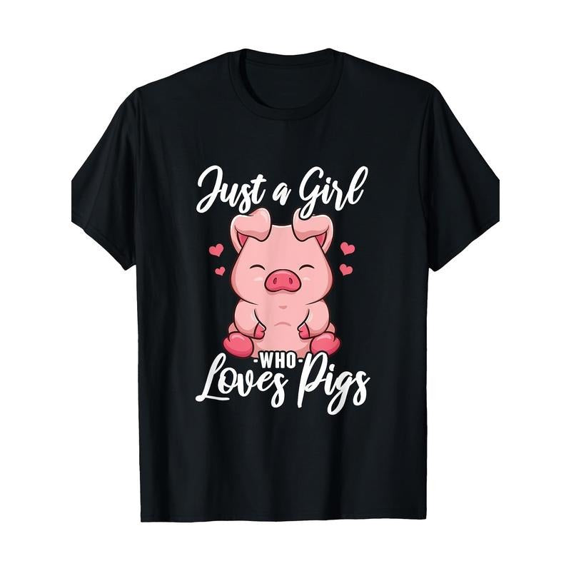 Just A Who Loves Pigs T-Shirt-100% Cotton -  made in usa Hoodie Sweatshirt | PrintMintTees.com