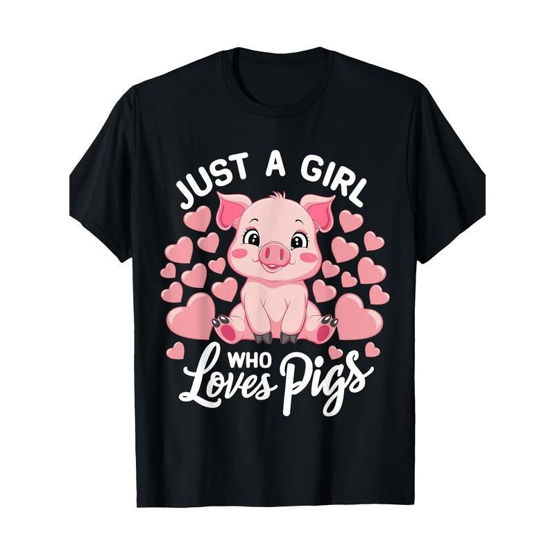 Just A Who Loves Pigs T-Shirt-100% Cotton - 220g made in usa Hoodie Sweatshirt | PrintMintTees.com
