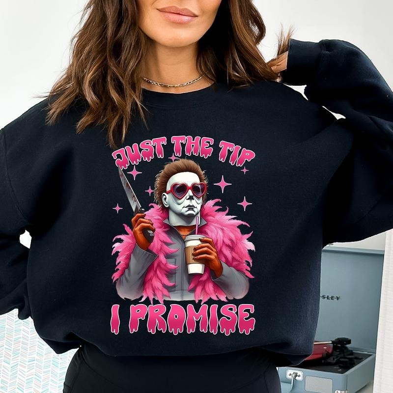 Just Tip I Promise Michael Myers Spooky Season Funny Halloween Horror Movie Shirt Scary Movie Halloween Shirt Halloween Funny Her Womenswear Long Sleeve Tops Skeleton Shirt T-Shirts, Hoodie, Sweatshirt