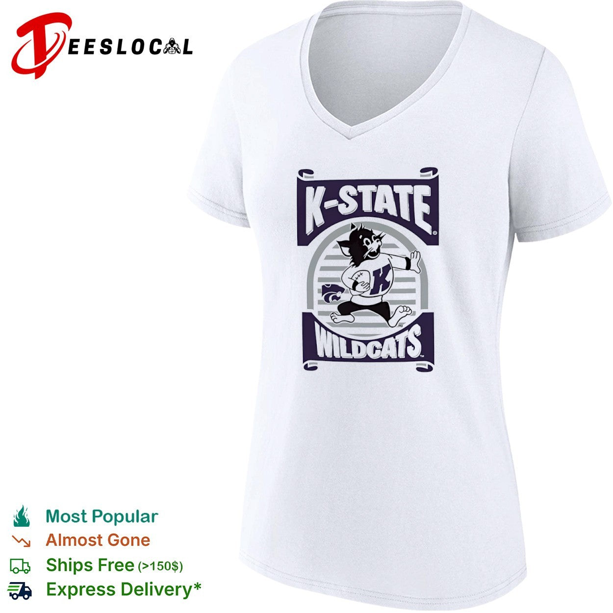 K-State Wildcats Logo Mascot Football shirt