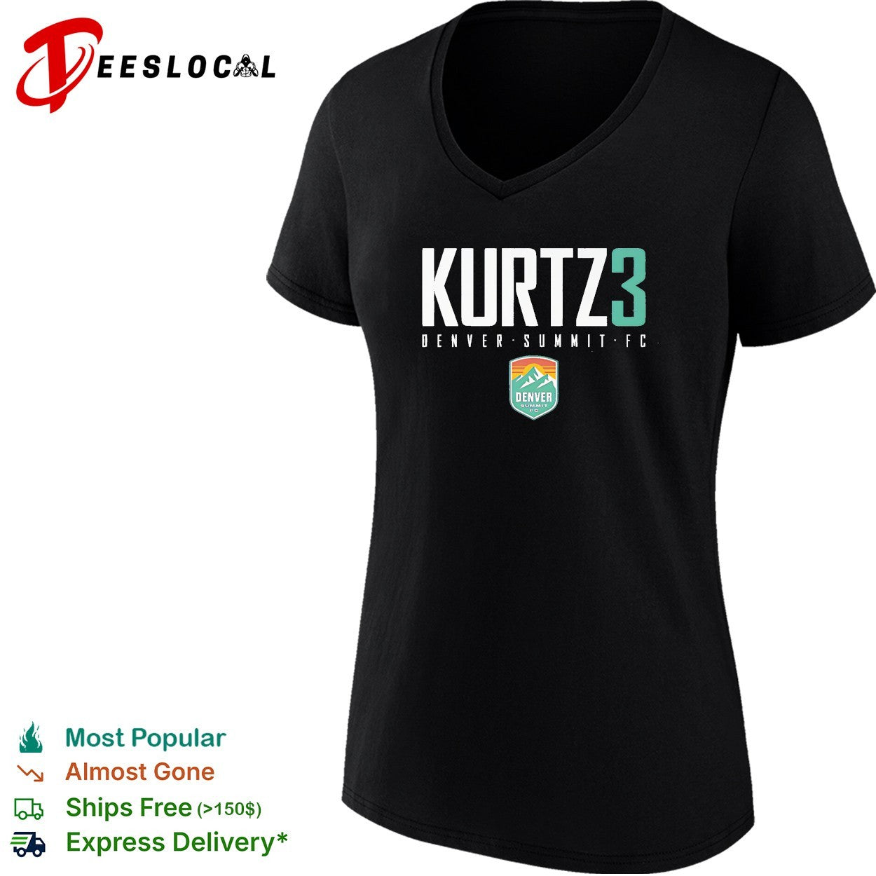 Kaleigh Kurtz 3 Denver Summit FC professional women’s soccer team shirt