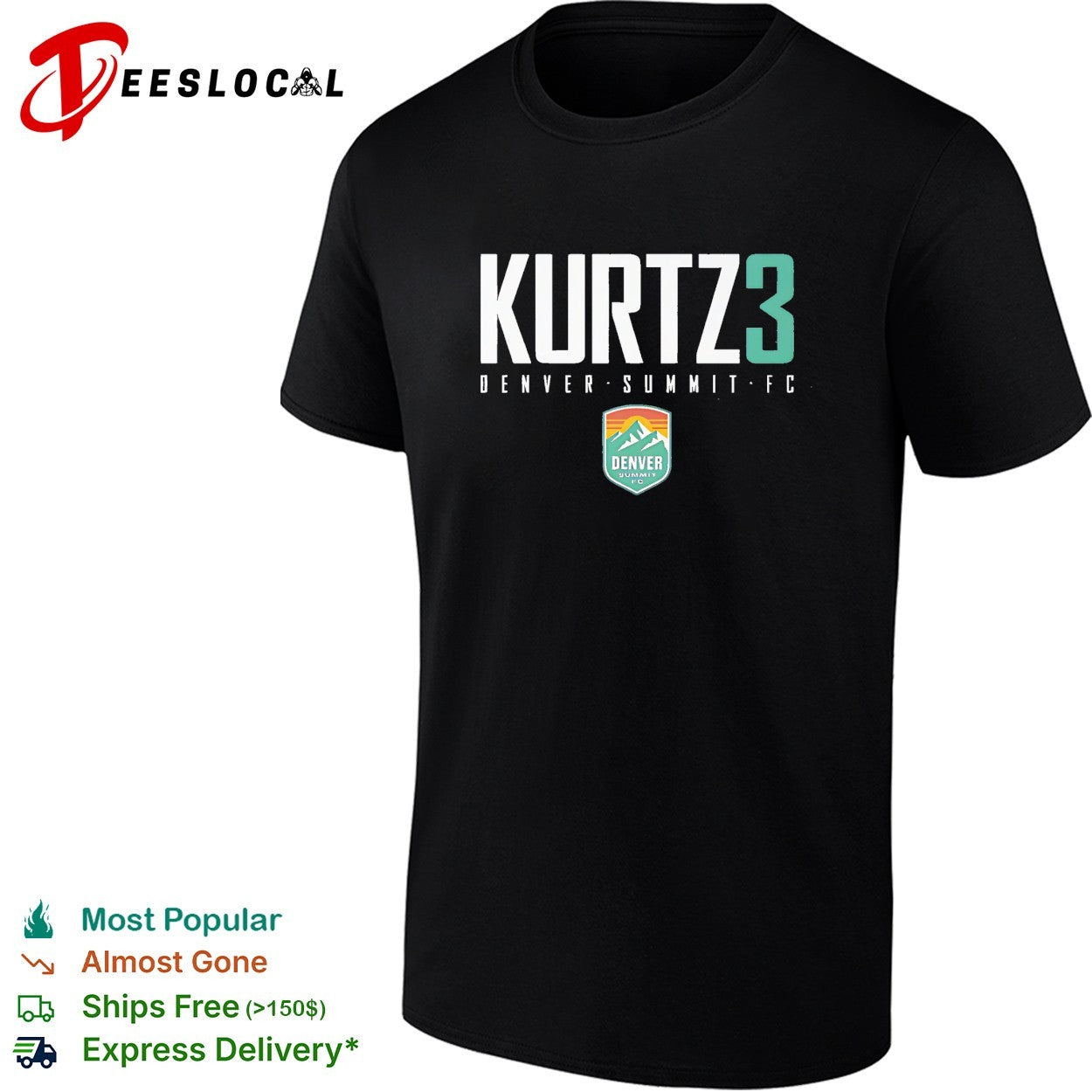 Kaleigh Kurtz 3 Denver Summit FC professional women’s soccer team shirt
