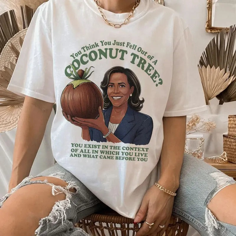 Kamala Coconut Tree Shirt , Kamala Harris For President 2024, Vintage Girl Power Gift Unisex Shirt Top Womenswear shirt...