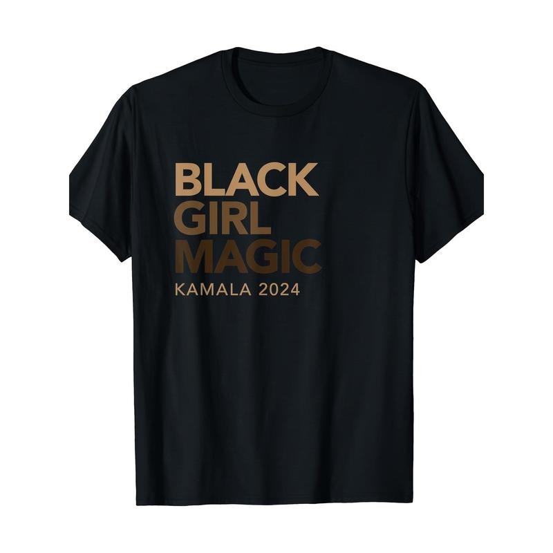 Kamala Harris 2024 Black Girl Magic with Melanin T-shirt, Men's T-shirt Made in USA Hoodie Sweatshirt | PrintMintTees.com