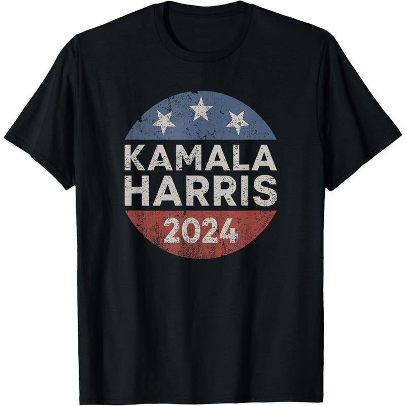 Kamala Harris 2024 For President Retro Button Election T-Shirt made in usa Hoodie Sweatshirt | PrintMintTees.com