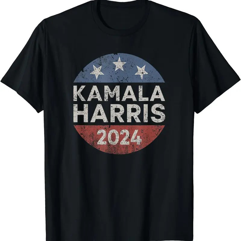 Kamala Harris 2024 For President Retro Button Election T-Shirt Hoodie Sweatshirt | PrintMintTees.com
