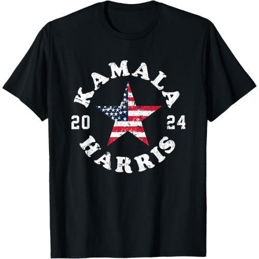 Kamala Harris 2024 President American Flag Vote Kamala T-Shirt Made in USAstyle{n002}2 Hoodie Sweatshirt | PrintMintTees.com