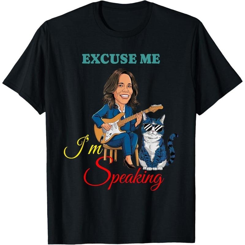 Kamala Harris Guitar Excuse Me I m Speaking - Cat Lady Quote T-Shirt style 02 Hoodie Sweatshirt | PrintMintTees.com