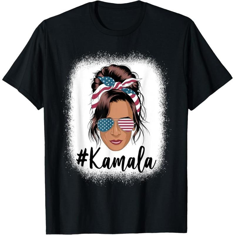 Kamala Harris Messy Bun Retro USA Patriotic American Flag T-Shirt style 02 Hoodie Sweatshirt | PrintMintTees.com